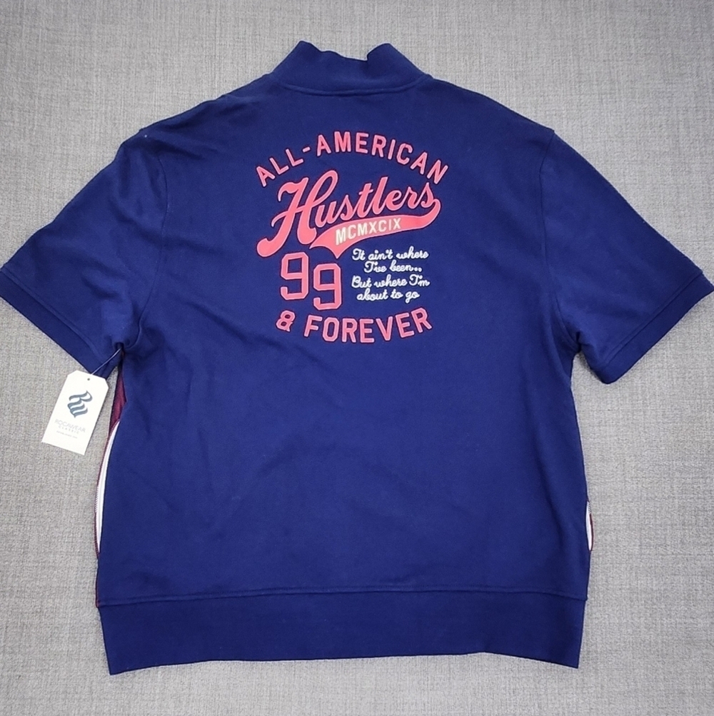 Rocawear All American Hustlers USA Flag Snap Short Sleeve Jacket XL - Picture 8 of 9
